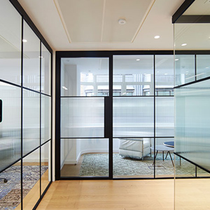 Frosted glass partitioning